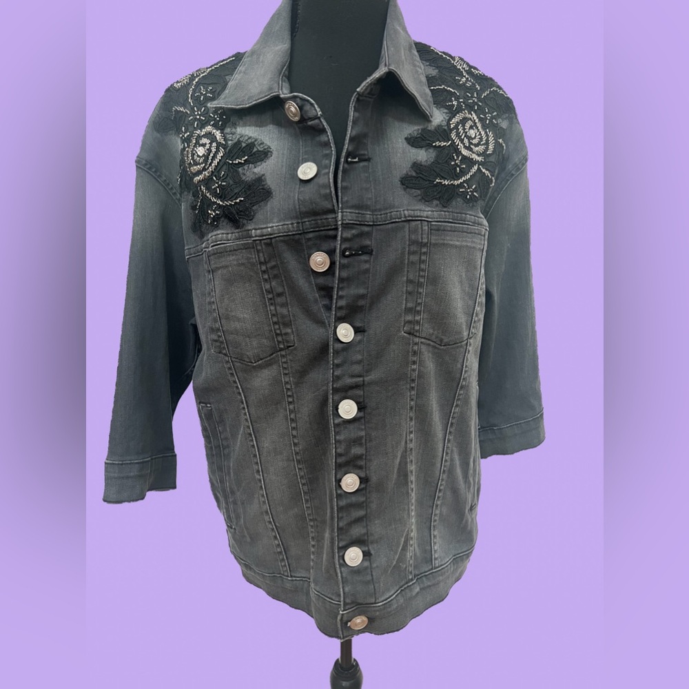 Hudson embellished jean  jacket in size large/xl